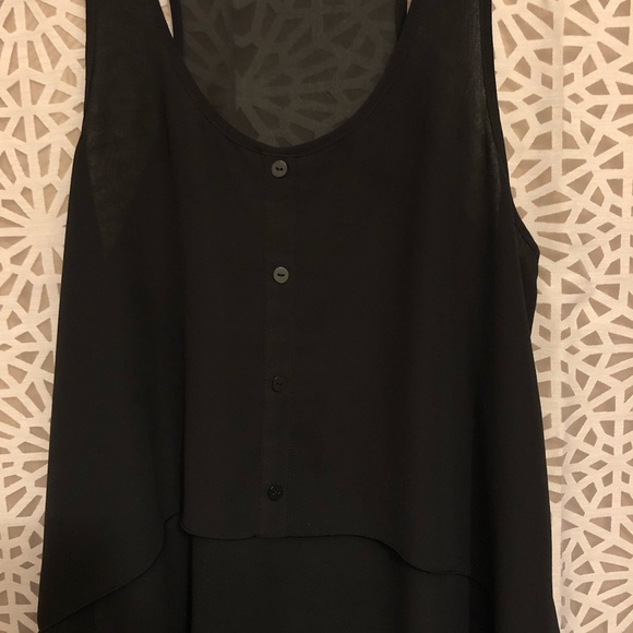 H&M Black Sheer Button Tank Top - Picture 2 of 4